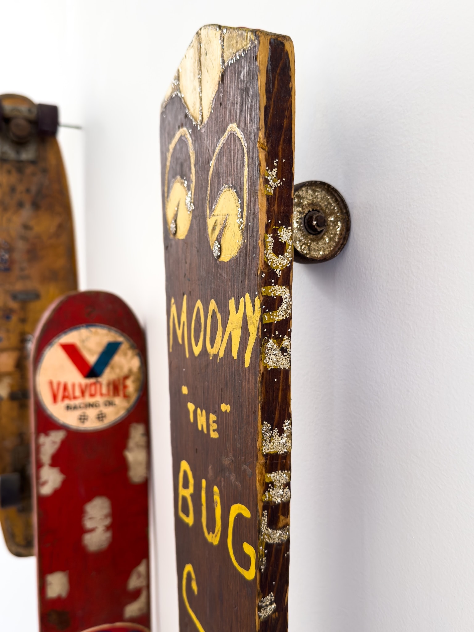 Craft in America Center, Unknown maker, Moony the Bug, Homemade Skateboard, detail, vehicles of expression