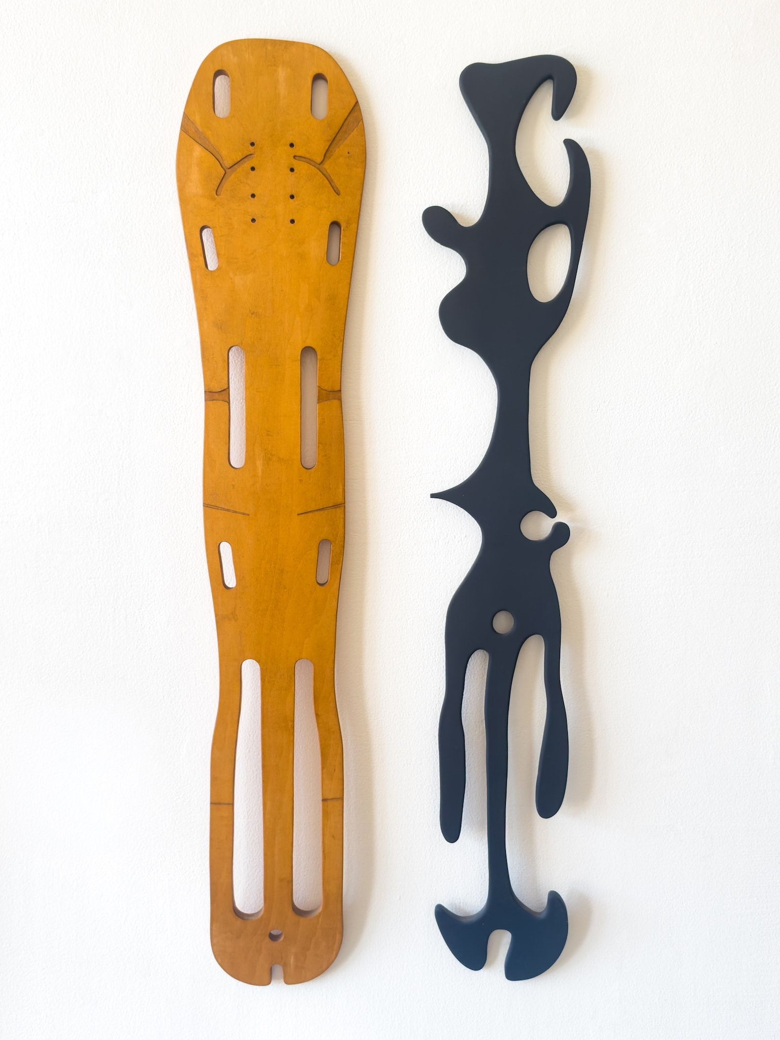 Craft in America Center, Neil Carver, Hand-cut Skateboards in the shape of Charles and Ray Eames' leg splints, 2015, Vehicles of Expression